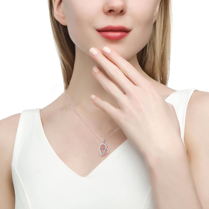 Desimtion Gifts for Wife from Husband, Silver Heart Rose Necklaces for Women, Birthday Mothers Day Christmas Jewelry Presents for Girlfriend Her - Image 2